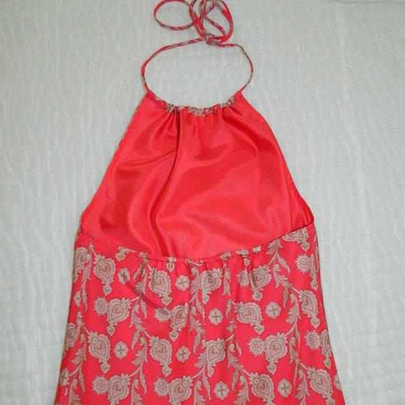 GAP Salmon Pink Silk Halter Dress , size 2 - Picture 6 of 12